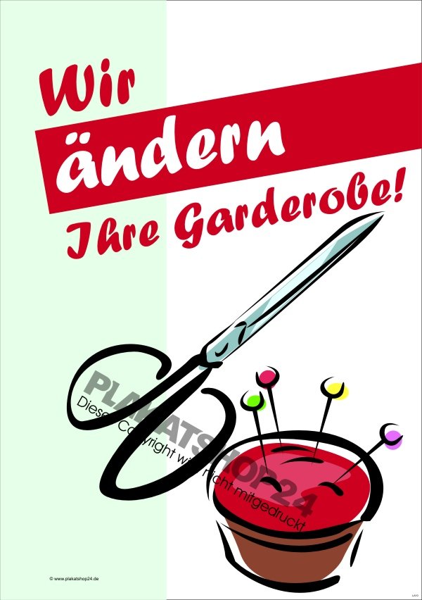 Plakat Änderungsschneiderei für Kundenstopper oder Plakatständer