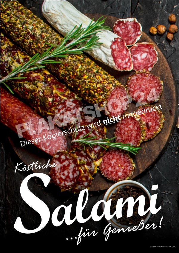 Salamiplakat Metzgereiwerbung