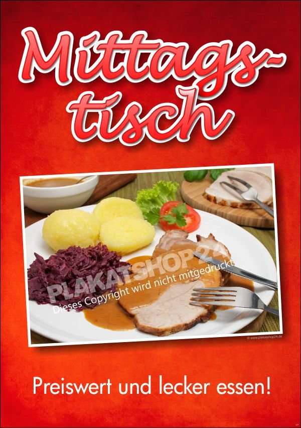 Schild Mittagstisch für Gastronomie-Werbung