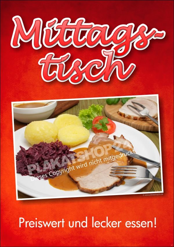 9dda244b585e514c2eabd850df296599 Schild Mittagstisch für Gastronomie-Werbung