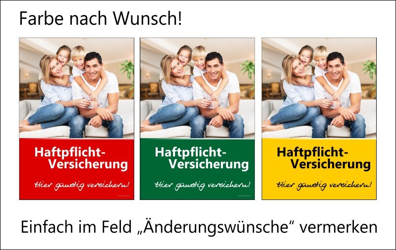 farbbeispiel-haftpflichtversicherung Versicherungsschild Haftpflicht für Versicherungsbüro