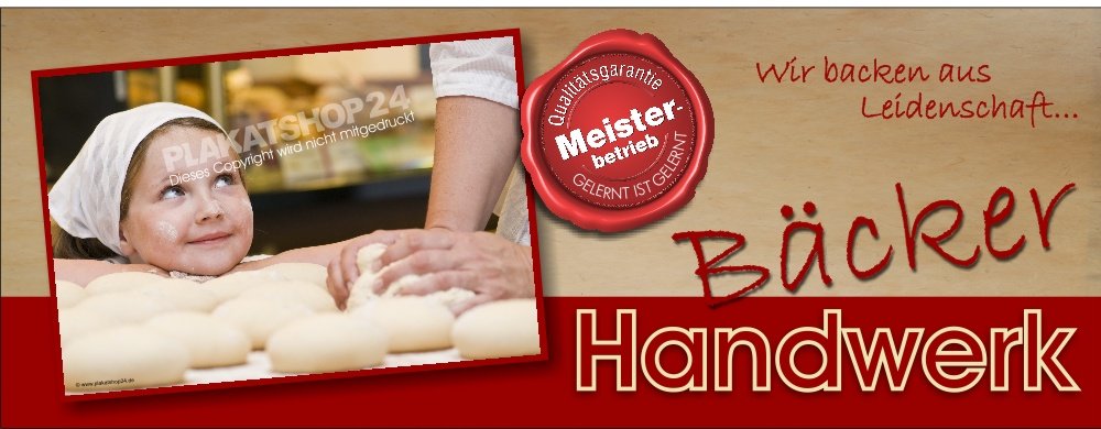 Bäckerei-Werbebanner für Bäckereiwerbung mit Siegel Meisterbetrieb