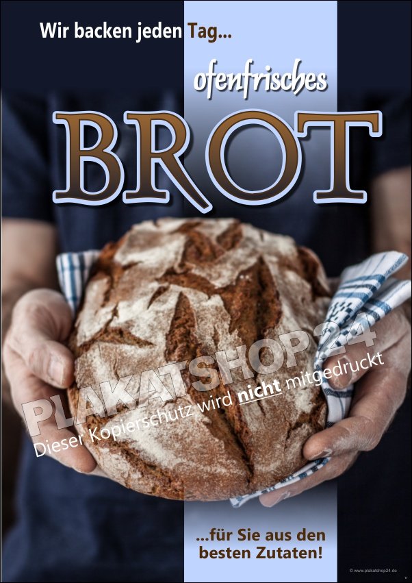 Brotbplakat_Baeckerei Brotplakat für Bäckerei Schaufenster / Kundenstopper