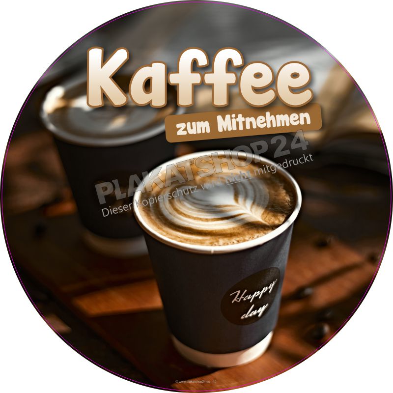 Schaufensterfolie Kaffee zum Mitnehmen