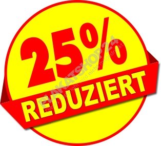 Klebesticker -25% für Reduziert und Räumungsverkauf