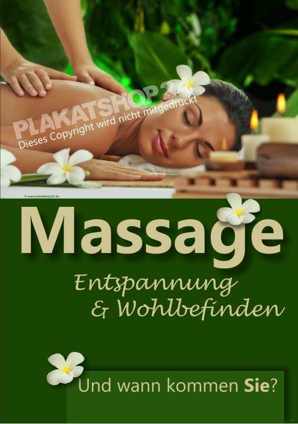 Massage-Poster für Werbung und Dekoration in Massagepraxis