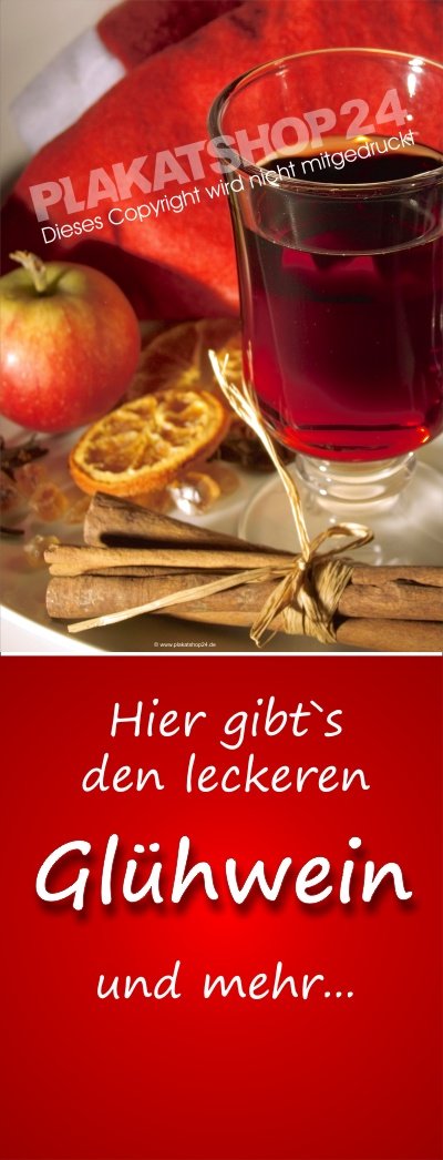 Werbebanner für Glühwein-Werbung