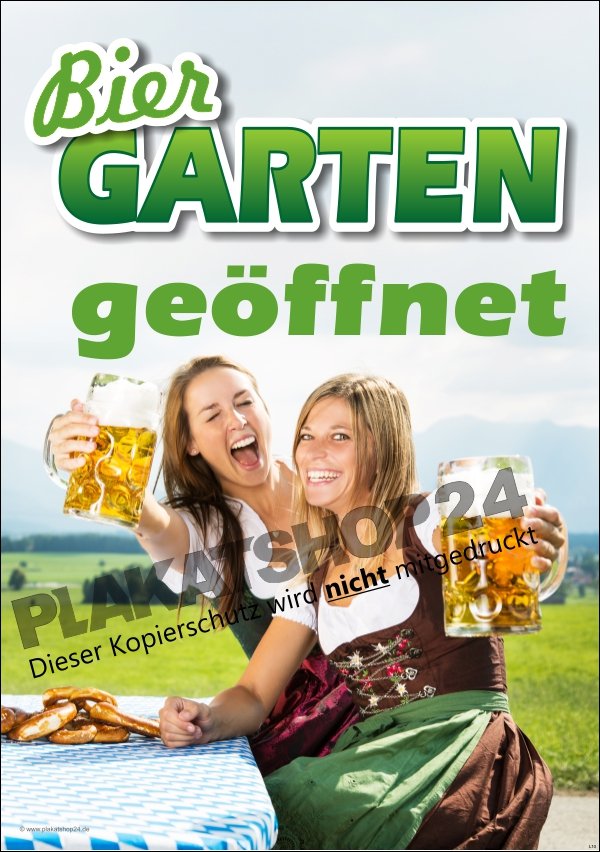 849ff7f0886e1ce9c6c3d1efd1ed9a0d Biergarten-Schild (Plakat) Biergarten geöffnet