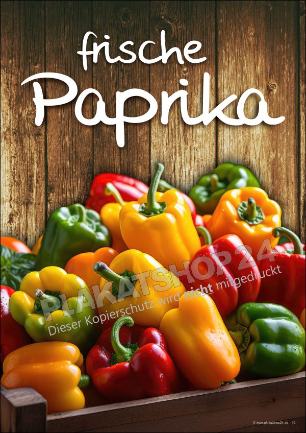 Werbeplakat für frische Paprika Werbeplakat für frische Paprika