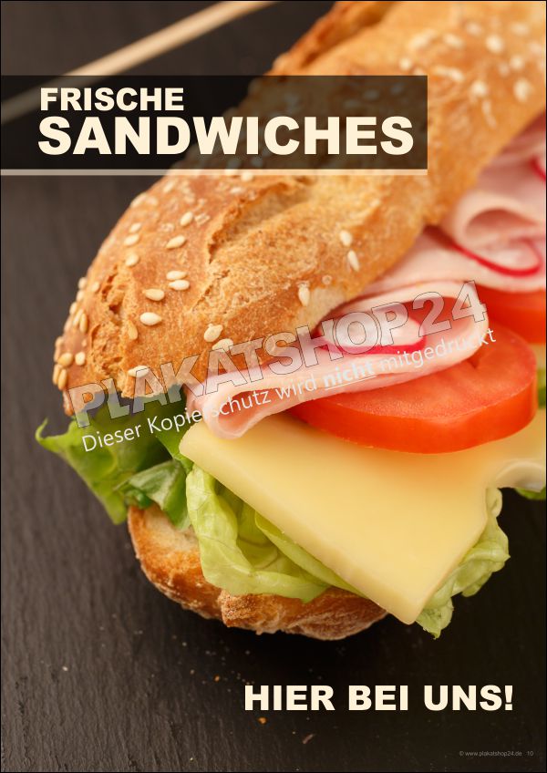 Werbeplakat frische Sandwiches