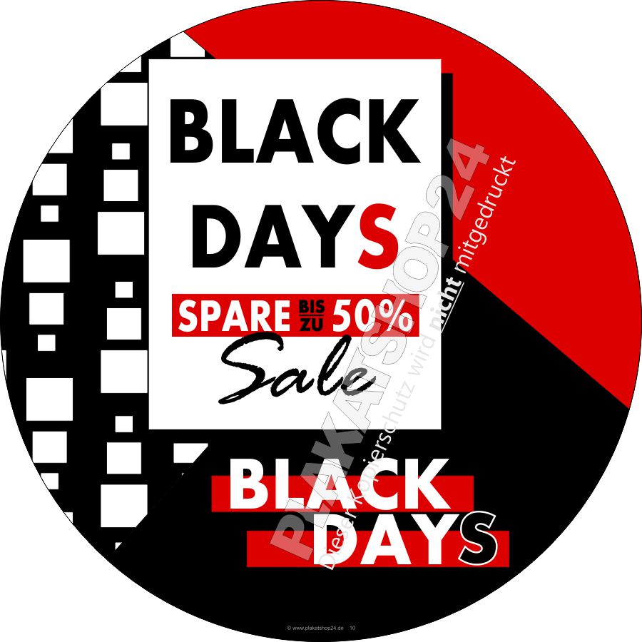 Aufkleber für Black Day Werbung