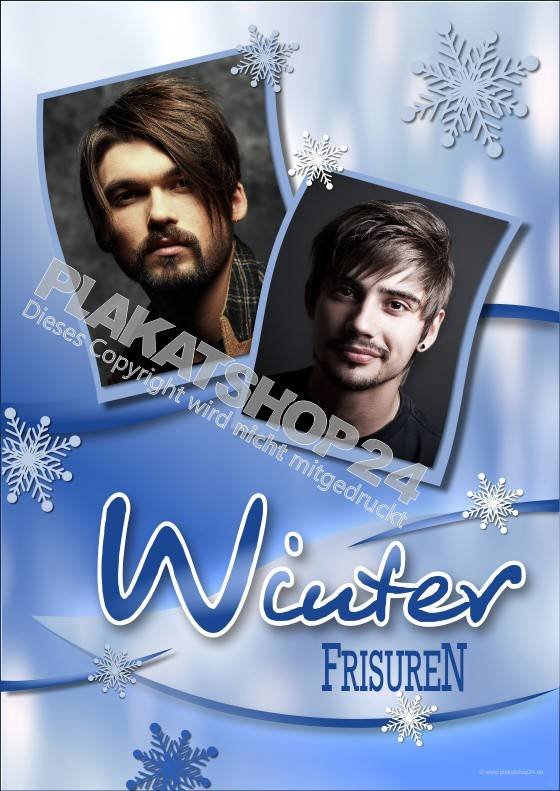 Werbeschild Frisuren Herren Winter