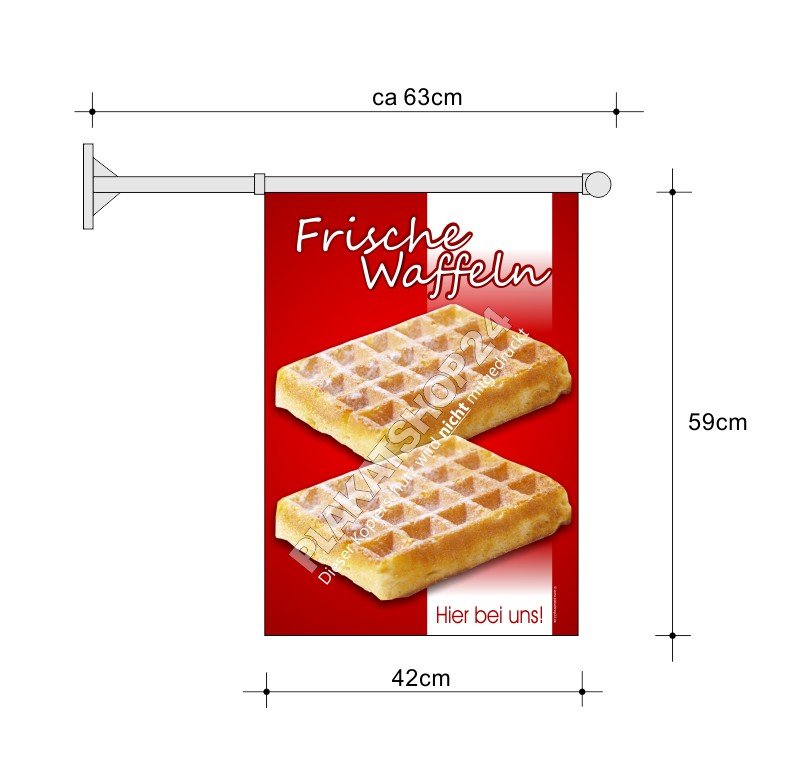 Günstige Fahne Hier gibts frische Waffeln