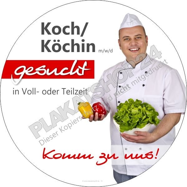 Stellenangebotsaufkleber Koch/Köchin gesucht