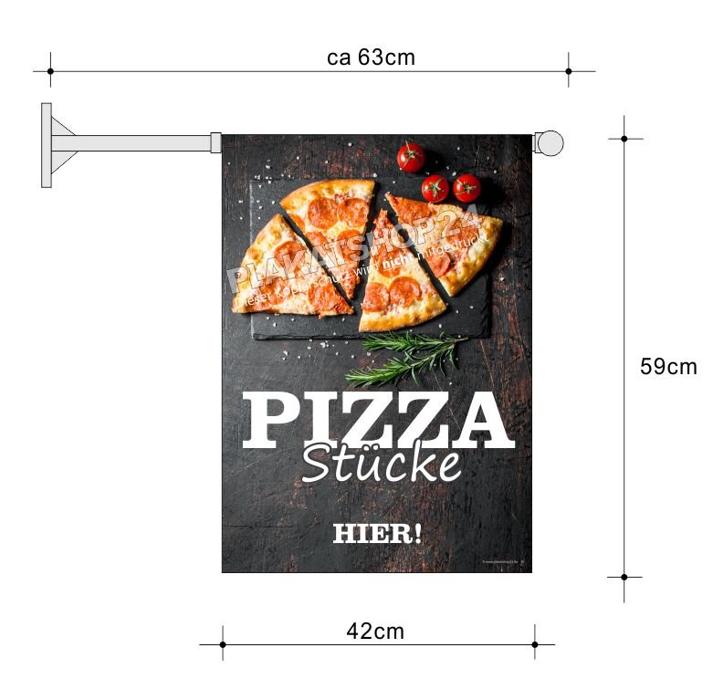 Werbefahne Pizzaecken / Pizzastücke