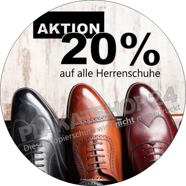 Werbefolie für den Verkauf von reduzierten Herrenschuhen Werbefolie für den Verkauf von reduzierten Herrenschuhen