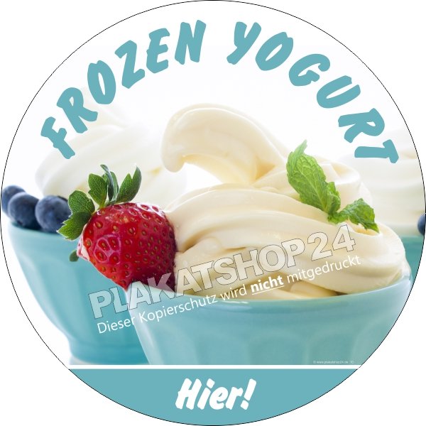 Aufkleber für Frozen Yogurt Werbung