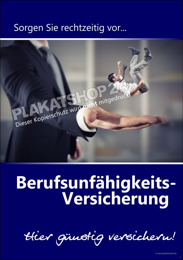 Berufsunfähigkeitsplakat für Versicherungsagentur