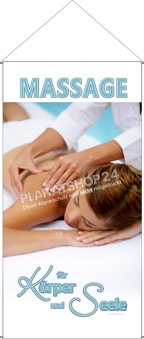 transparentes Stoffbanner für Massagepraxis