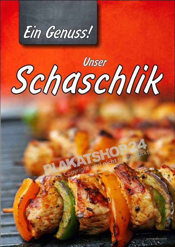 schaschlikposter Poster Reklame für Schaschlikverkauf