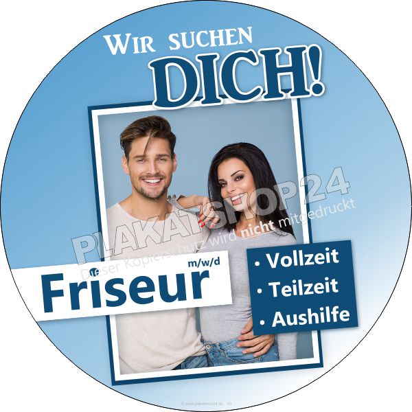 Aufkleber für Friseursalon - Friseur gesucht Aufkleber für Friseursalon - Friseur gesucht
