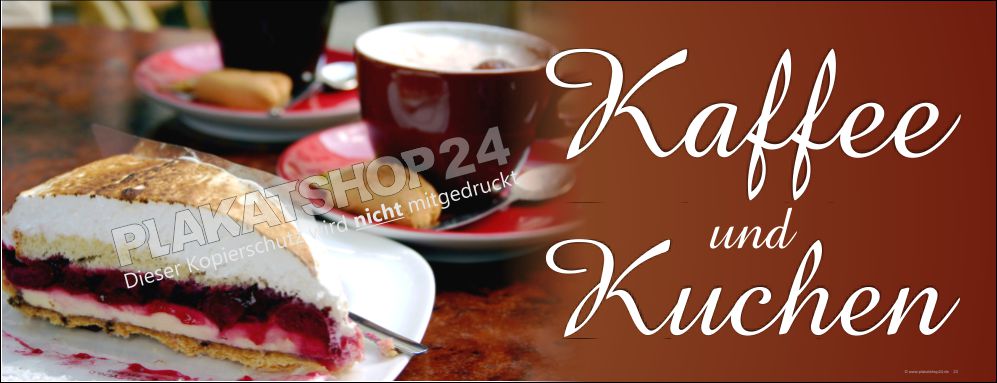 Werbeschild (PVC-Banner) Kaffee und Kuchen