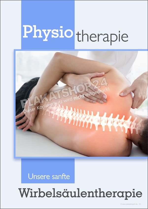 Plakat Massagepraxis Wirbelsäulentherapie