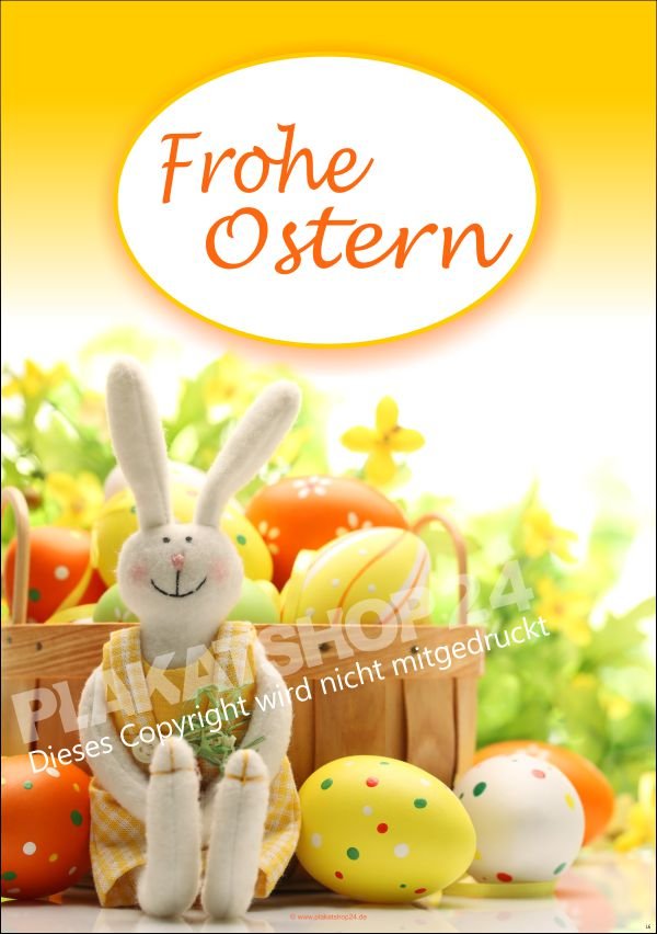 Osterplakat Frohe Ostern für Schaufensterdekoartion etc