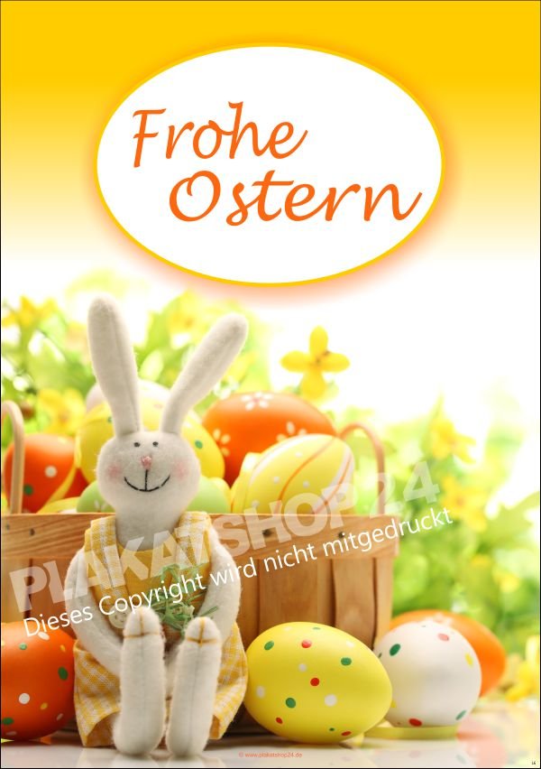 314a16daf51a44ab0d0efee633364f0b Osterplakat Frohe Ostern für Schaufensterdekoartion etc