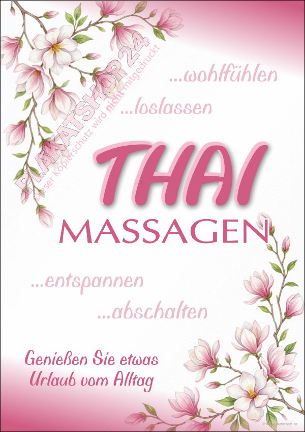 Dekoplakat speziell für die Thaimassage