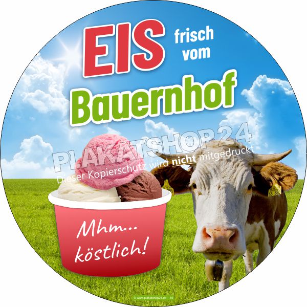Eis frisch vom Bauernhof Klebefolie