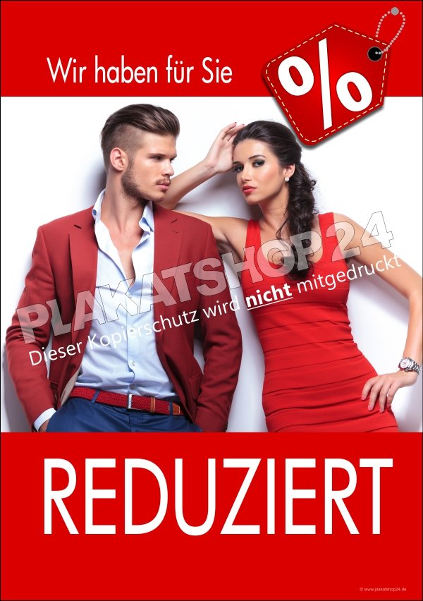 XA8110 Plakat Damen- und Herrenmode reduziert