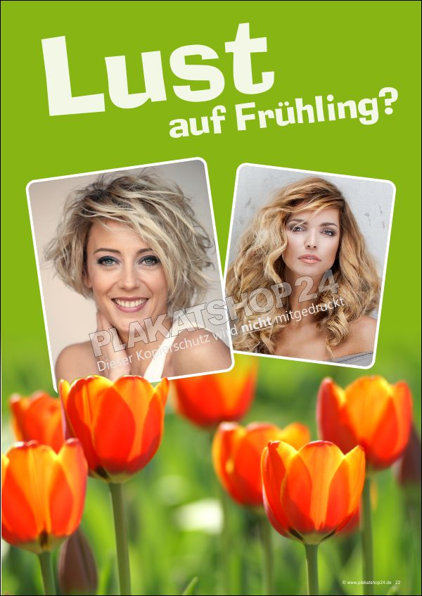 Eyecatcher-Poster für die Frühlingsdeko Friseur