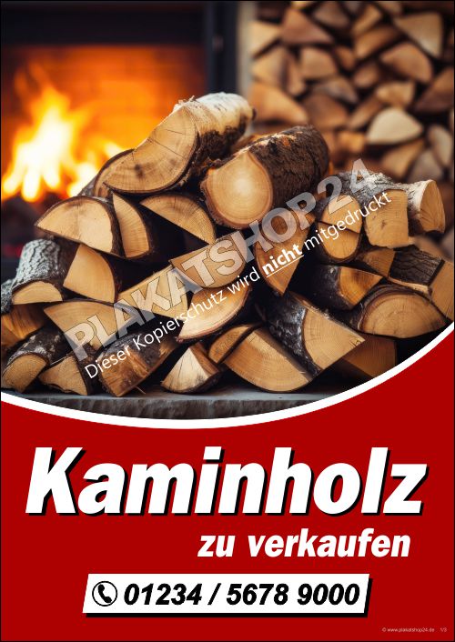 Kaminholz zu verkaufen Plakat