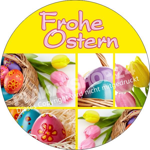 Farbenfroher Aufkleber Frohe Ostern