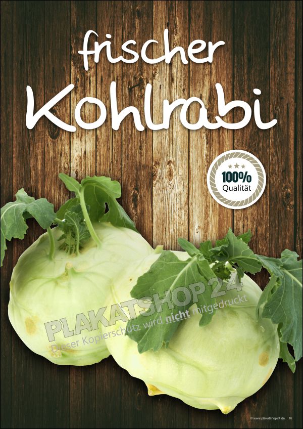 Werbeplakat für frischen Kohlrabi Werbeplakat für frischen Kohlrabi