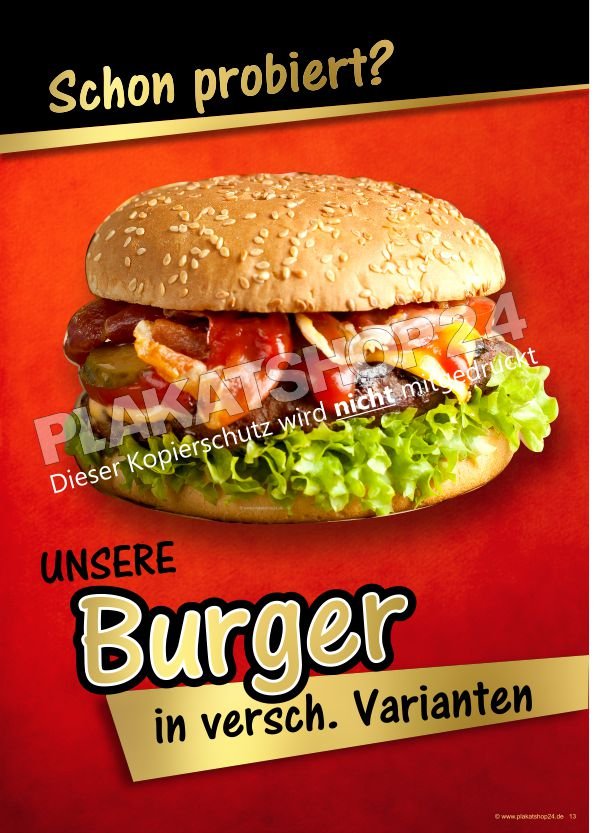 Wetterfestes Burgerplakat auffällig
