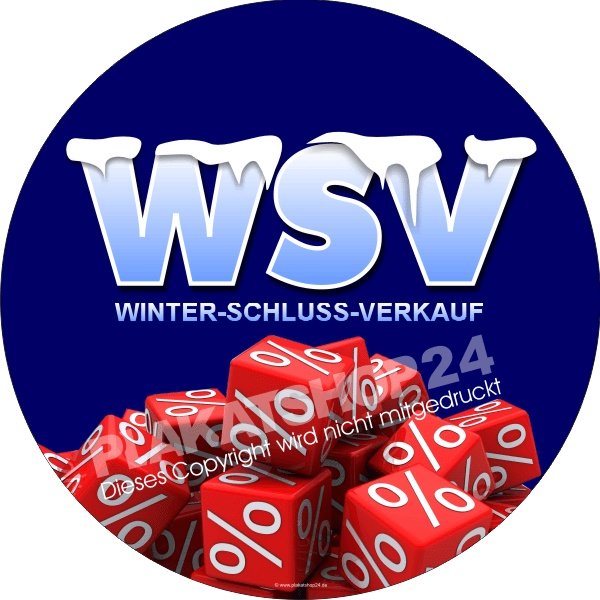 WSV Aufkleber als Werbefolie für WSV im Einzelhandel etc.