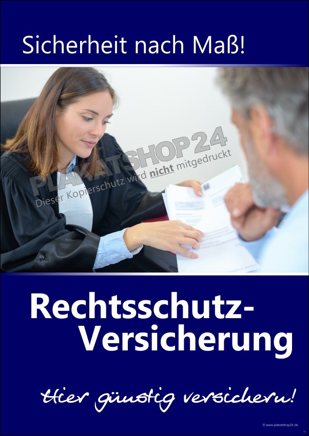 Hinweisplakat Rechtsschutzversicherung