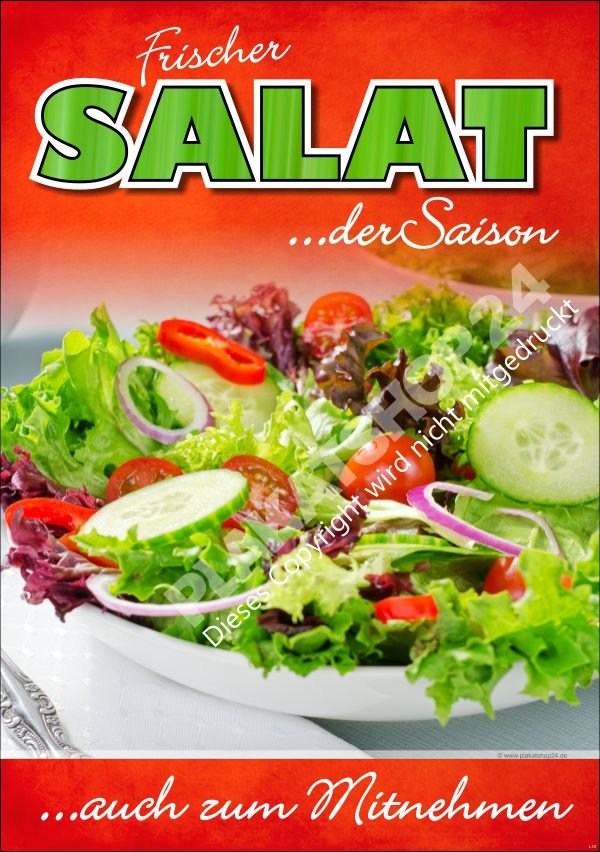 Gastro-Plakat für frischer Salat