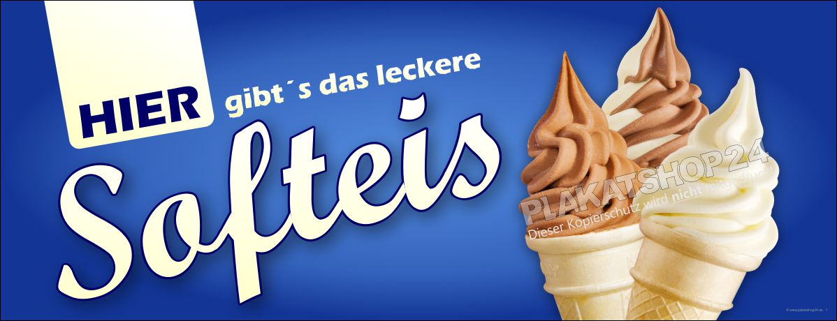 Softeis-Banner Eissorten Schoko/Vanille