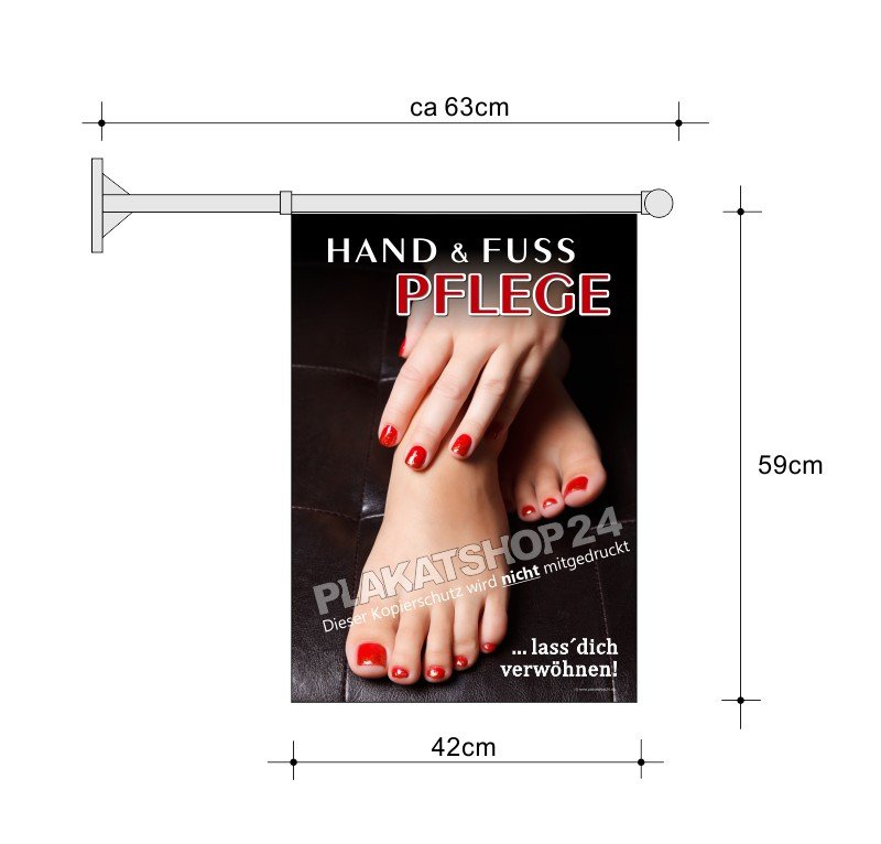 Stockfahne für Hand- und Fußpflege Werbung