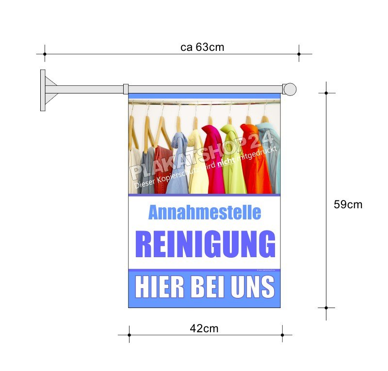 Fahne A2 für Annahmestelle Reinigung