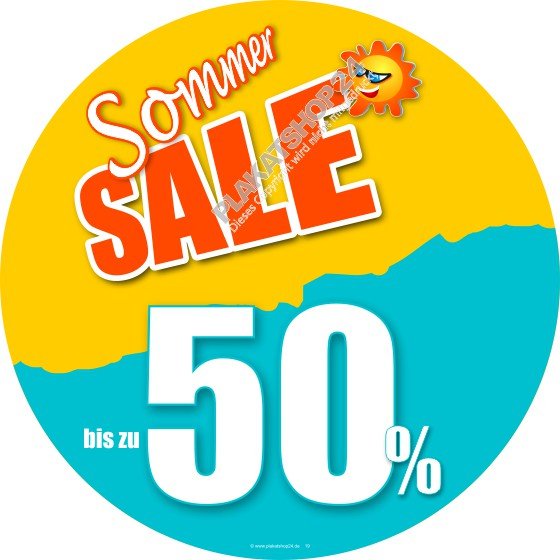 Farbintensiver günstiger Sommersaleaufkleber