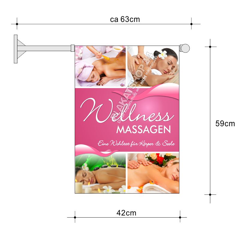 Werbefahne für Wellness-Massagen