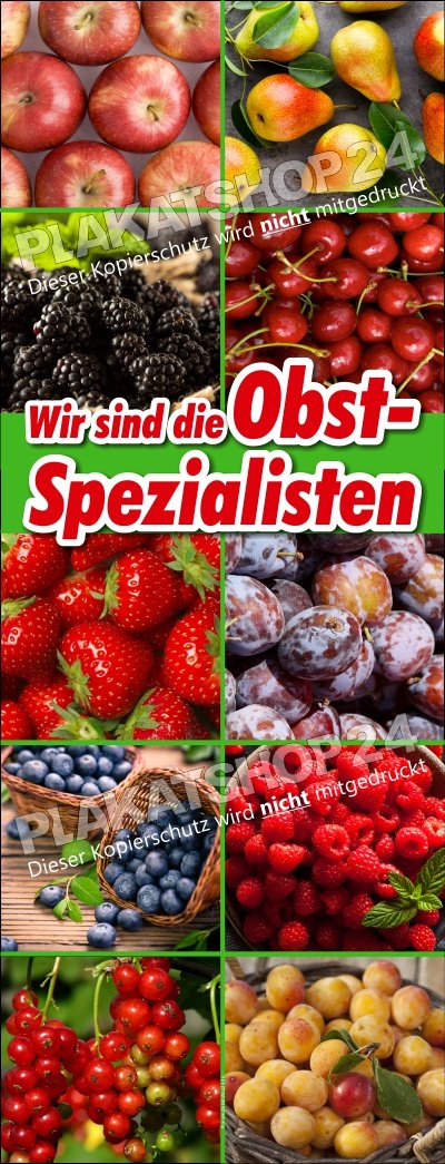 Werbebanner für Marktstand/Hofladen Obst