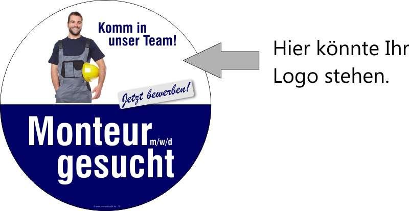 Aufkleber Stellenangebot Monteur gesucht