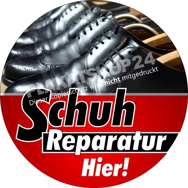 Schuhreparatur-Fensterfolie für Schuhreparatur-Reklame