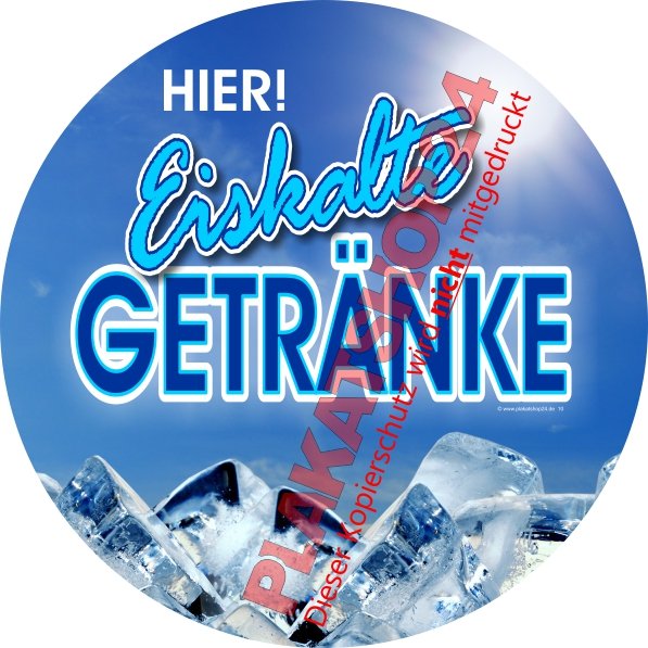 Aufkleber Hier gibts kalte Getränke
