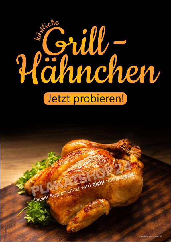 imbissplakat Poster gegrilltes Hähnchen